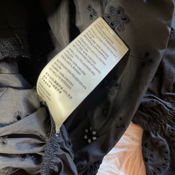 Free People Bella Eyelet Embroidered Puff Sleeve Top Blouse M $128 - Picture 5 of 8